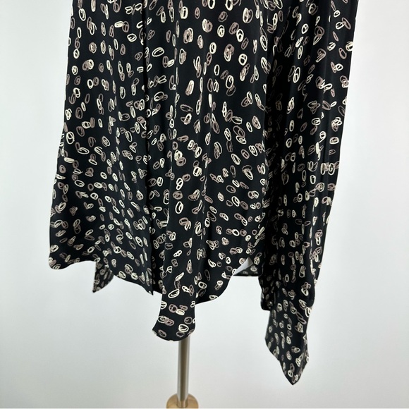 M.M. LAFLEUR Silk Button Down Collared Long Sleeve Blouse Top Size XL - Picture 9 of 13